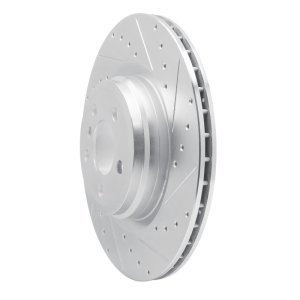 BMW ALPINA B7 Brake Rotor (1) - Rear Right - R1 Concepts - Drilled & Slotted - Silver - `09-`19